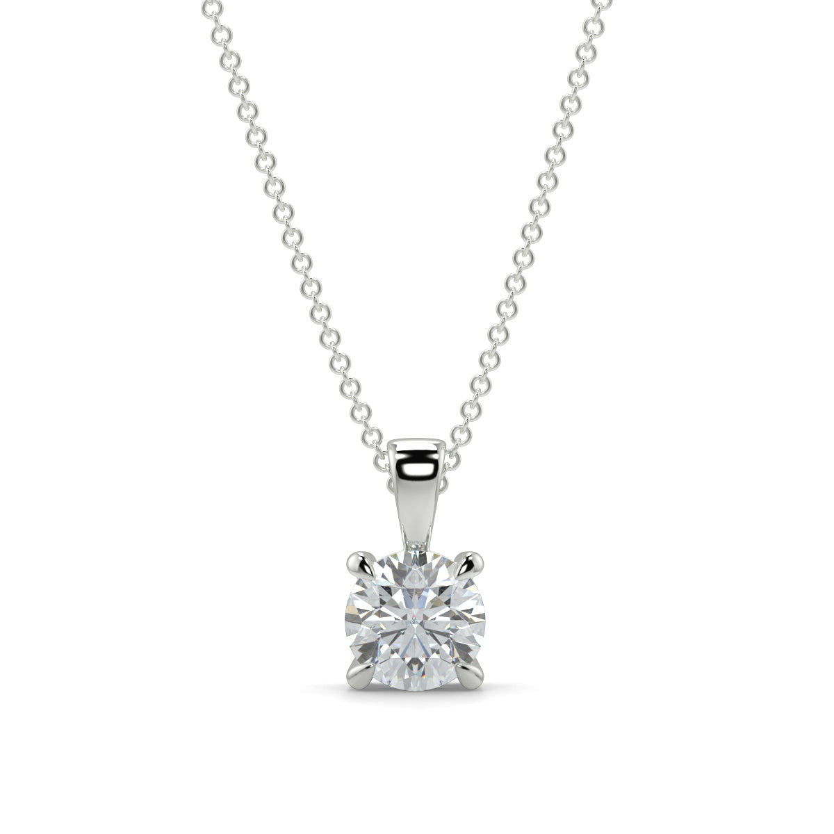 Lumina Solitaire Pendant - 1 ct Diamond -  4 Claw Setting