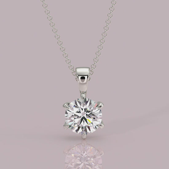 6 claw diamond pendant 