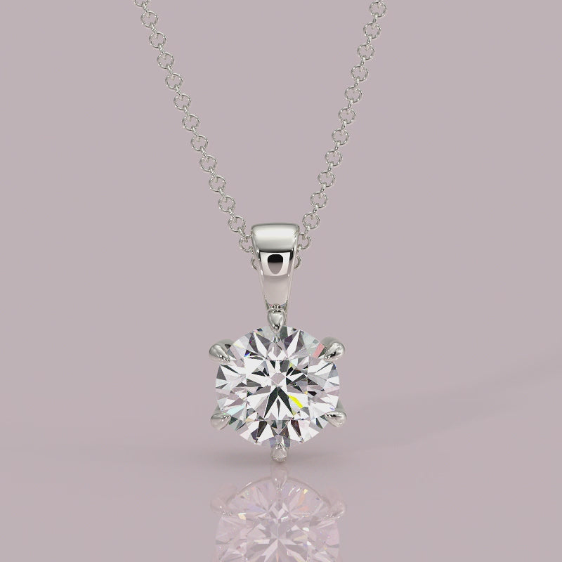 6 claw diamond pendant 