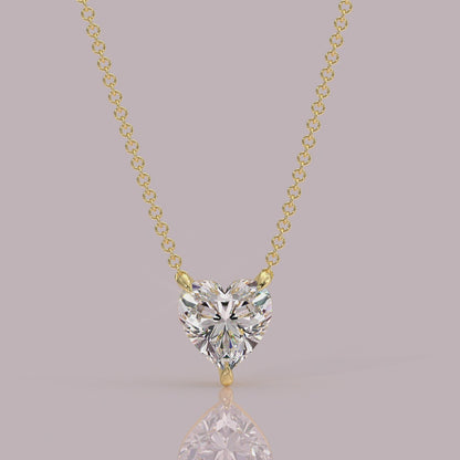 Heart-shaped diamond pendant necklace yb jewellers