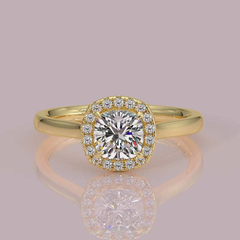 single halo with plain shoulder diamond engagement ring yb jewellers best seller trending ring 