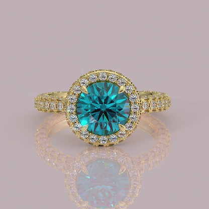 yb jewellers round yellow gold halo engagement ring diamond ring