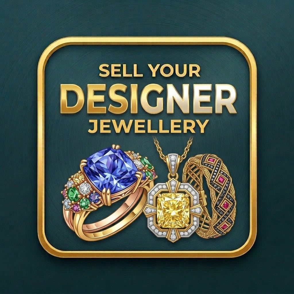 sell your gemstone jewellery designer icon on gradient green background