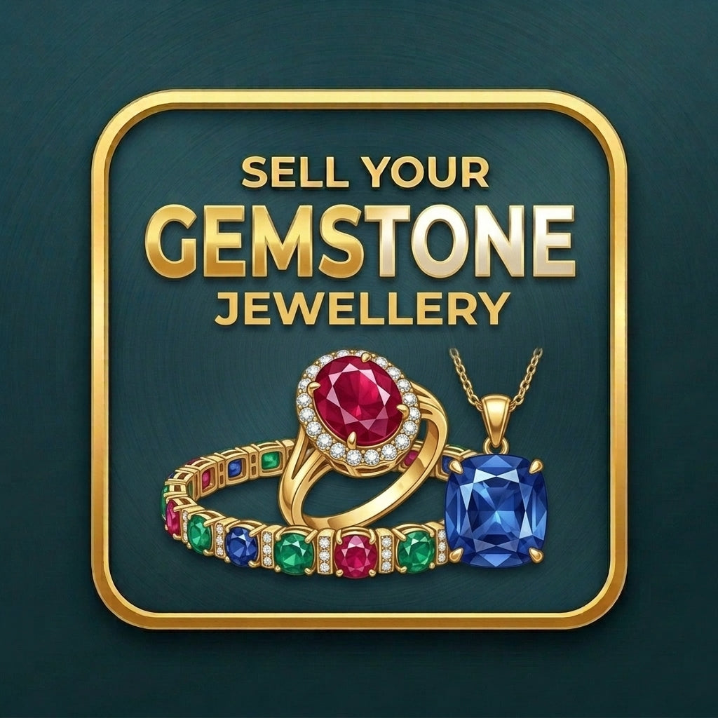 sell your gemstone jewellery icon on gradient green background