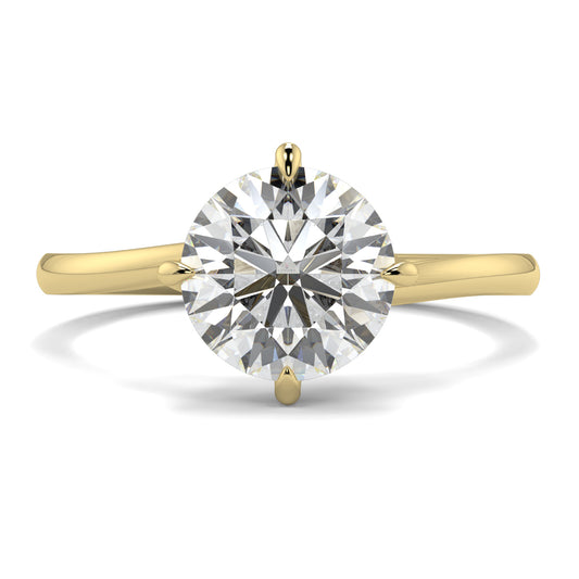 Gold ring with a large diamond on a white background yb jewellers twist band engagement ring best selling design round diamond trending rings