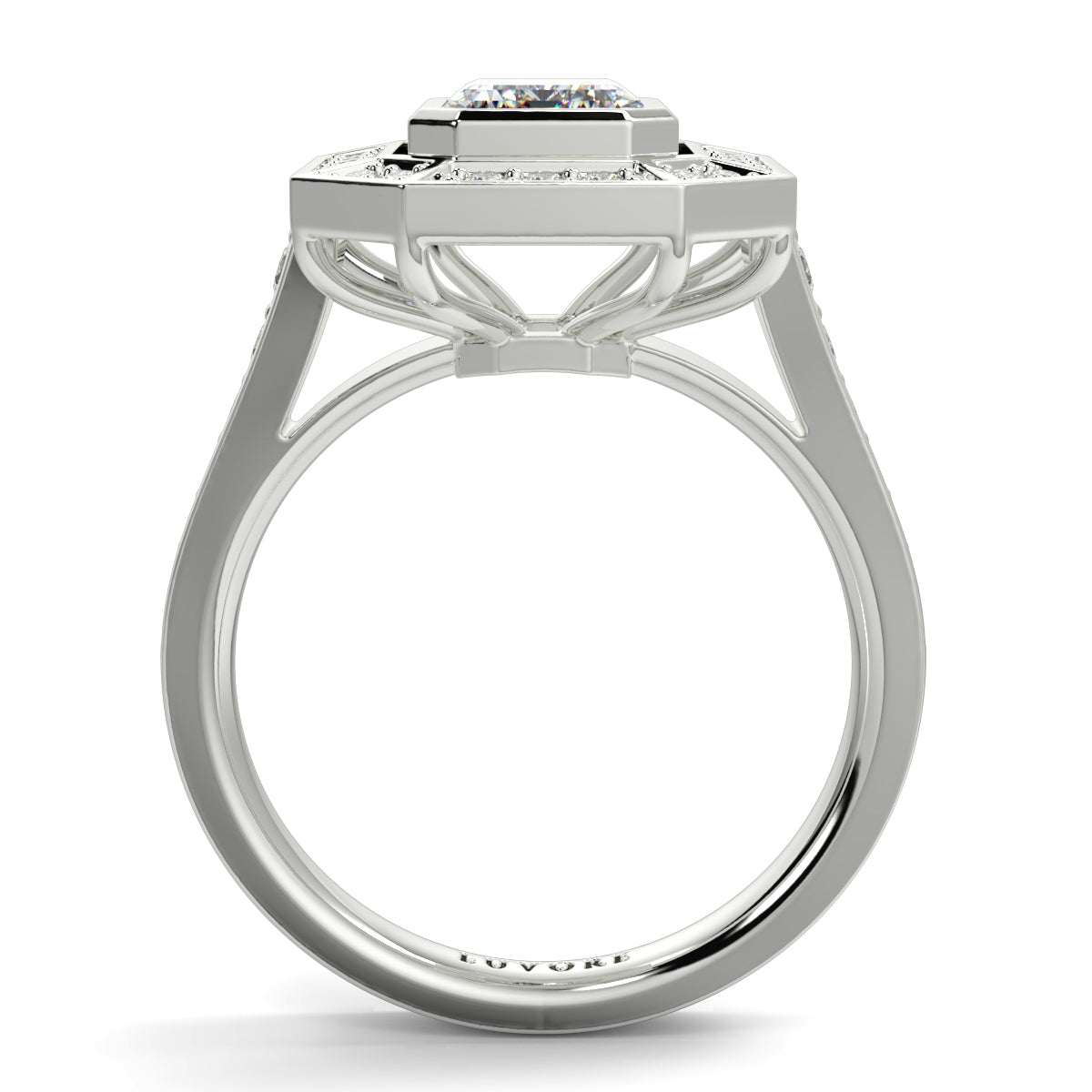 Vivienne - Emerald Vintage Halo - Ring Mount