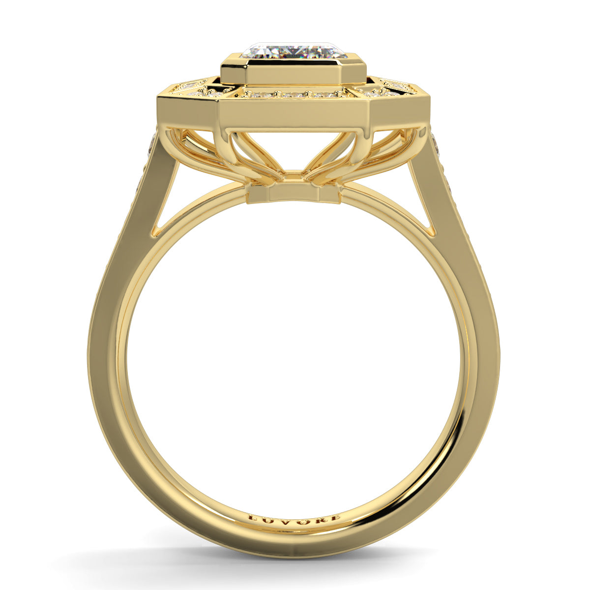 Vivienne - Emerald Vintage Halo - Ring Mount