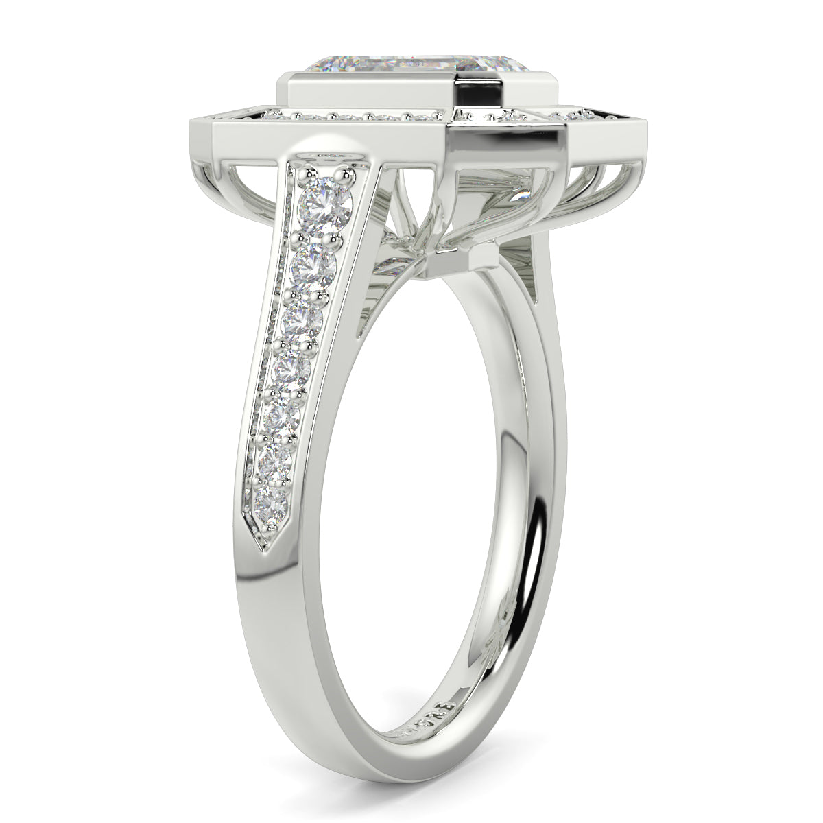 Vivienne - Emerald Vintage Halo - Ring Mount