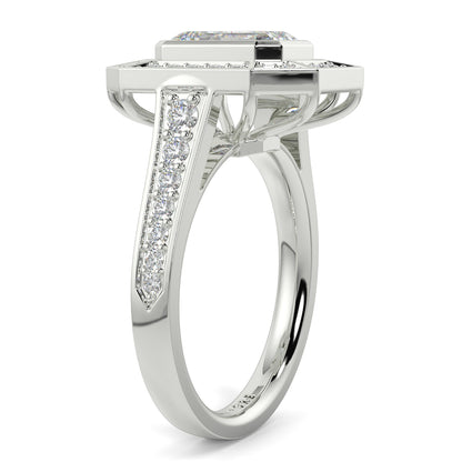 Vivienne - Emerald Vintage Halo - Ring Mount