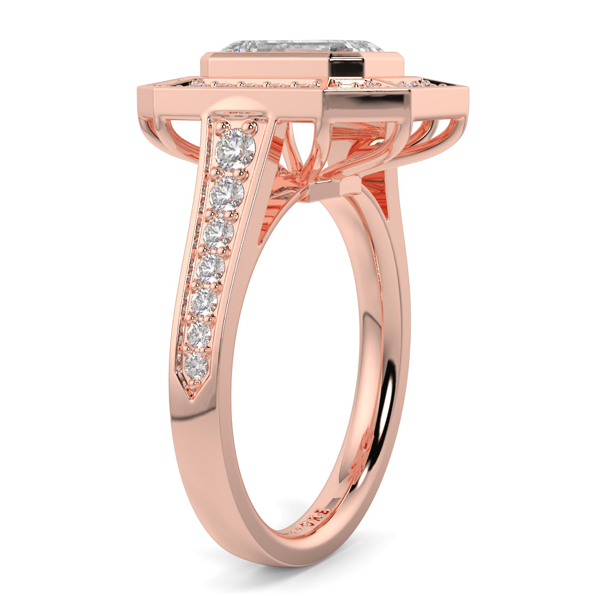 Vivienne - Emerald Vintage Halo - Ring Mount